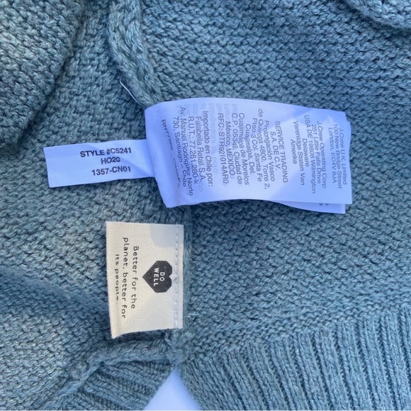 Madewell Womens XS Chronicle Texture Pullover Sweater Sage Green Hi-Low Hem - Picture 7 of 8